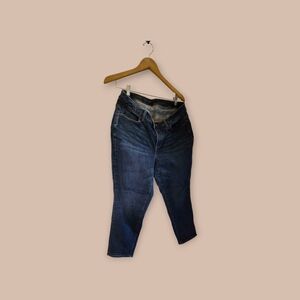 Talbots Curvy Ankle Low Jeans in Dark Blue